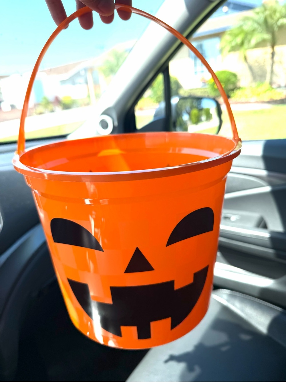 Brand New Halloween Pumpkin Treat Bucket - Orange